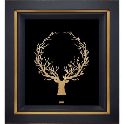 تابلو هنری طلا با گوزن شمالی