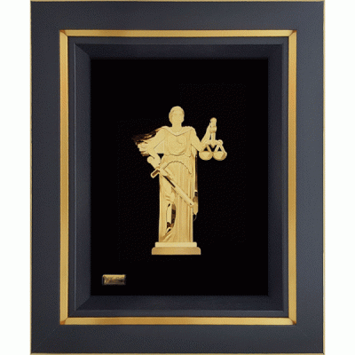 تابلو ورق طلا طرح عدالت