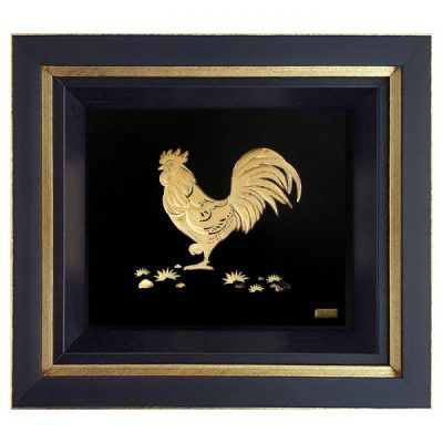 تابلو طلا خروس نماد شجاعت و پیروزی