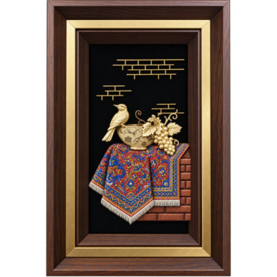 نقش گنجشک و انگور